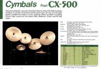 Pearl CX-500 合わせシンバル ペア14インチ Pearl 500 - Cymbal